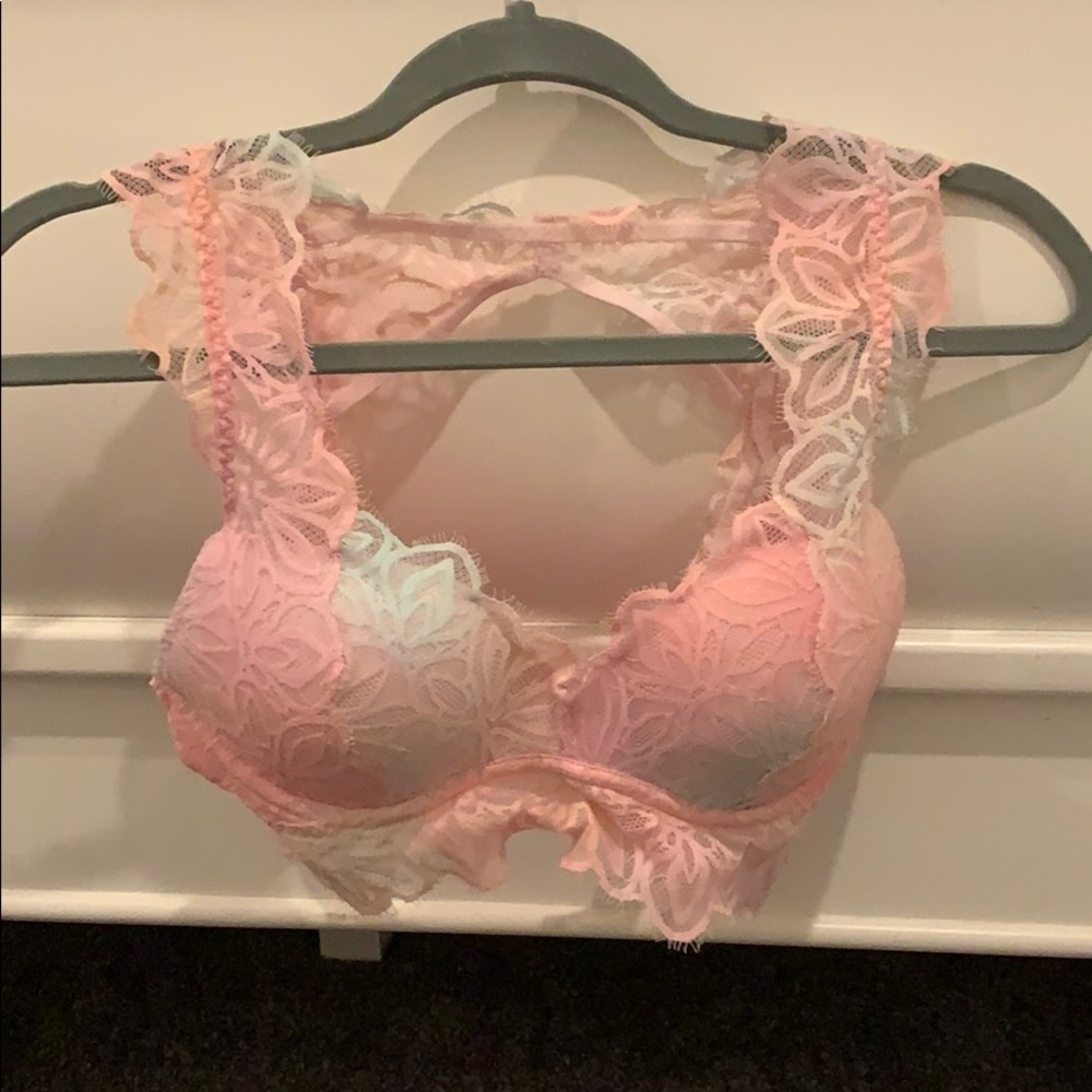 Cotton candy/pink lace bralette